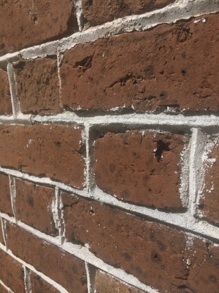 Newly-restored lime mortar at the Aiken-Rhett house in Charleston SC